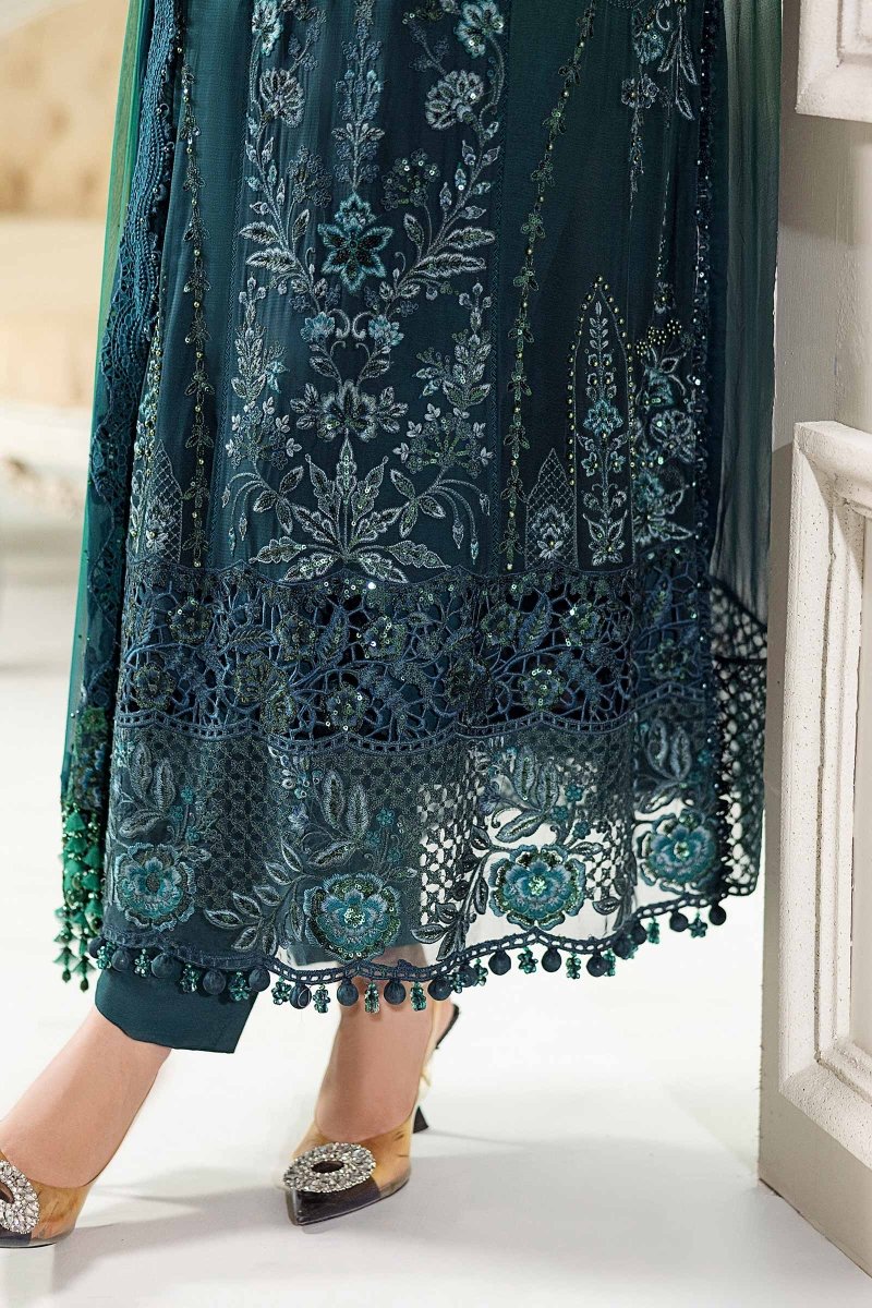 Maria. B 3 Piece Unstitched Embroidered Chiffon Suit - MPC-25-106