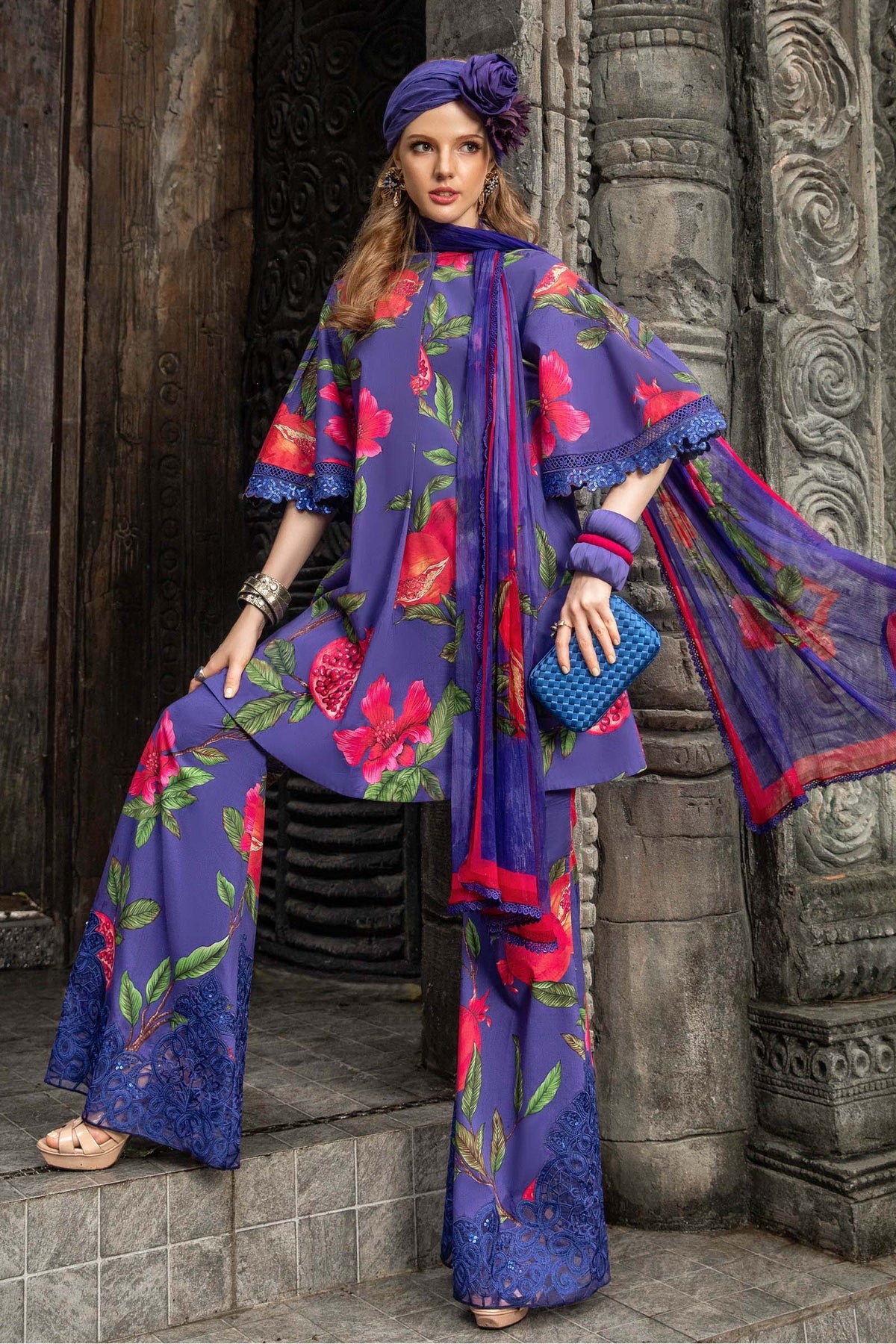 Maria. B 3 Piece Unstitched Printed Lawn Suit - MPT-1803-B