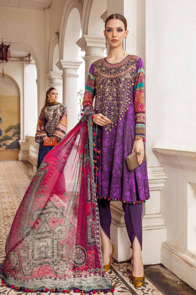 Maria. B 03 Piece Unstitched Printed Cambric Suit - MPT-1901-A