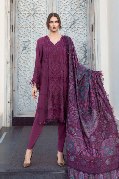 Maria. B 03 Piece Unstitched Embroidered Linen Suit - MPT-2003-B