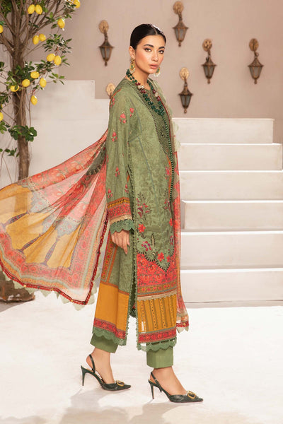 Maria. B 03 Piece Unstitched Printed Embroidered Suit - MPT-2206-A