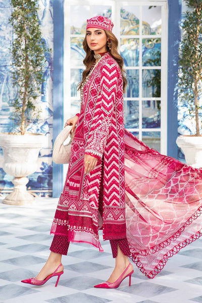 Maria. B 03 Piece Unstitched Printed Embroidered Suit - MPT-2208-A