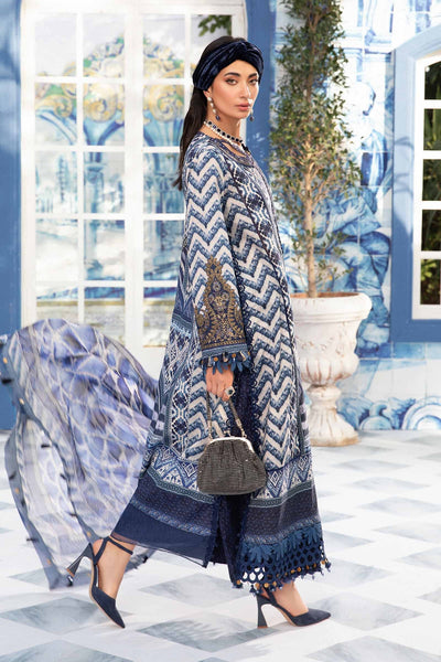 Maria. B 03 Piece Unstitched Printed Embroidered Suit - MPT-2208-B