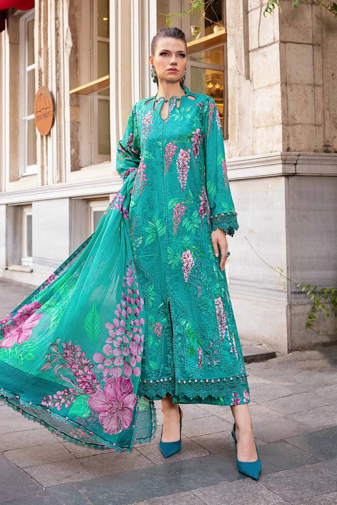 Maria. B 03 Piece Unstitched Printed Cambric Suit - MPT-2301-A