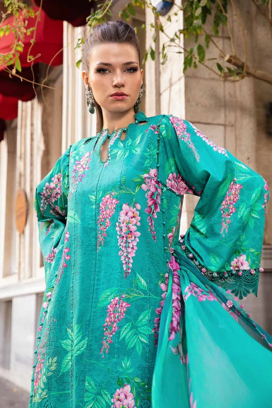 Maria. B 03 Piece Unstitched Printed Cambric Suit - MPT-2301-A