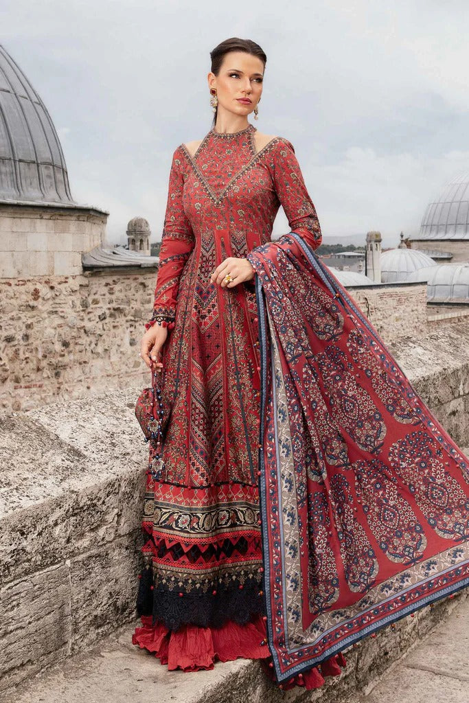 Maria. B 03 Piece Unstitched Printed Cambric Suit - MPT-2302-B