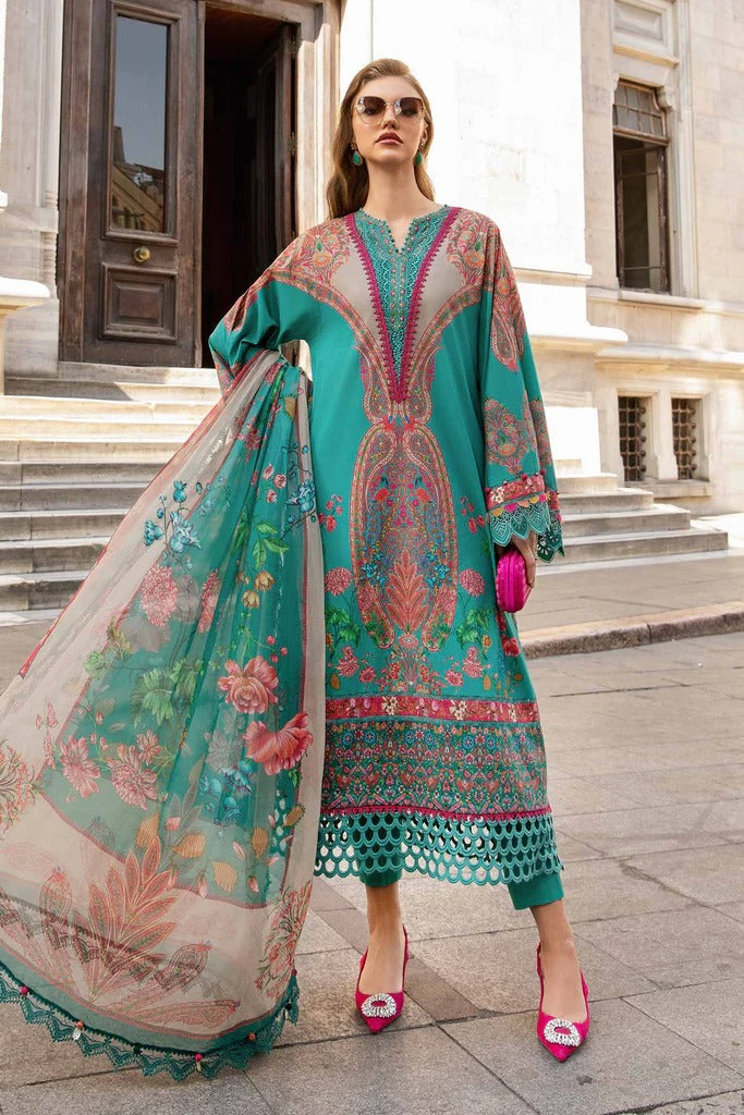 Maria. B 03 Piece Unstitched Printed Cambric Suit - MPT-2304-A