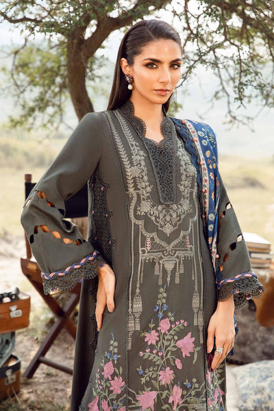 Maria. B 3 Piece Unstitched Printed Linen Suit - MPT-2401-A