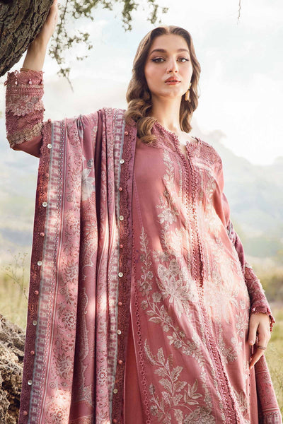 Maria. B 3 Piece Unstitched Printed Linen Suit - MPT-2404-A