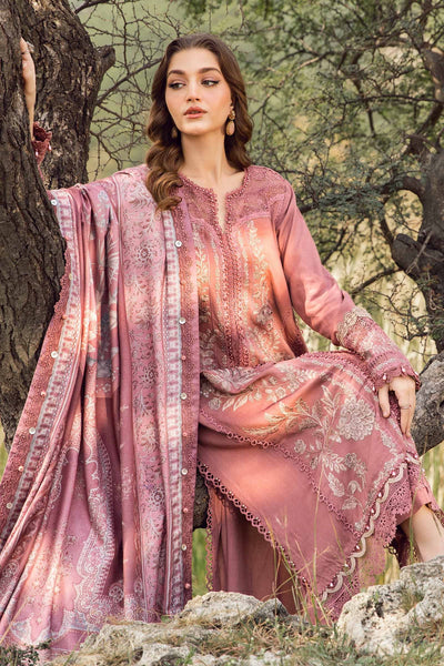 Maria. B 3 Piece Unstitched Printed Linen Suit - MPT-2404-A