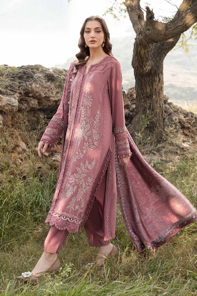 Maria. B 3 Piece Unstitched Printed Linen Suit - MPT-2404-A