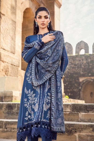 Maria. B 3 Piece Unstitched Printed Linen Suit - MPT-2404-B