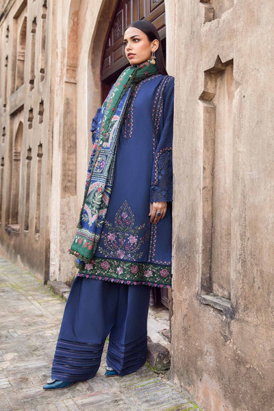 Maria. B 3 Piece Unstitched Printed Linen Suit - MPT-2405-A