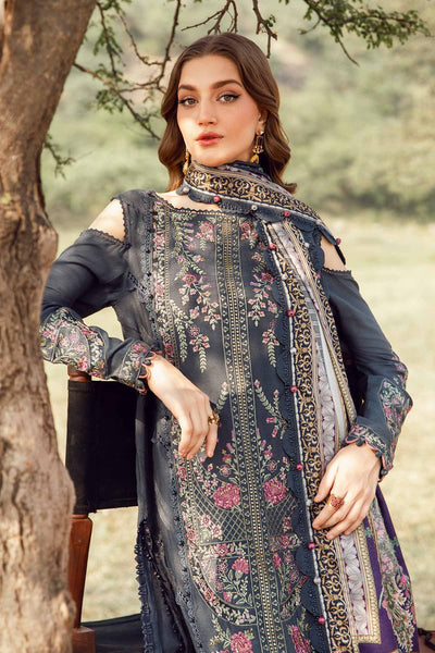 Maria. B 3 Piece Unstitched Printed Linen Suit - MPT-2406-A