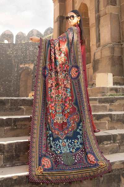 Maria. B 3 Piece Unstitched Printed Linen Suit - MPT-2407-B