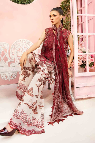Maria. B 3 Piece Unstitched Embroidered Lawn Suit - MPT-2608-A