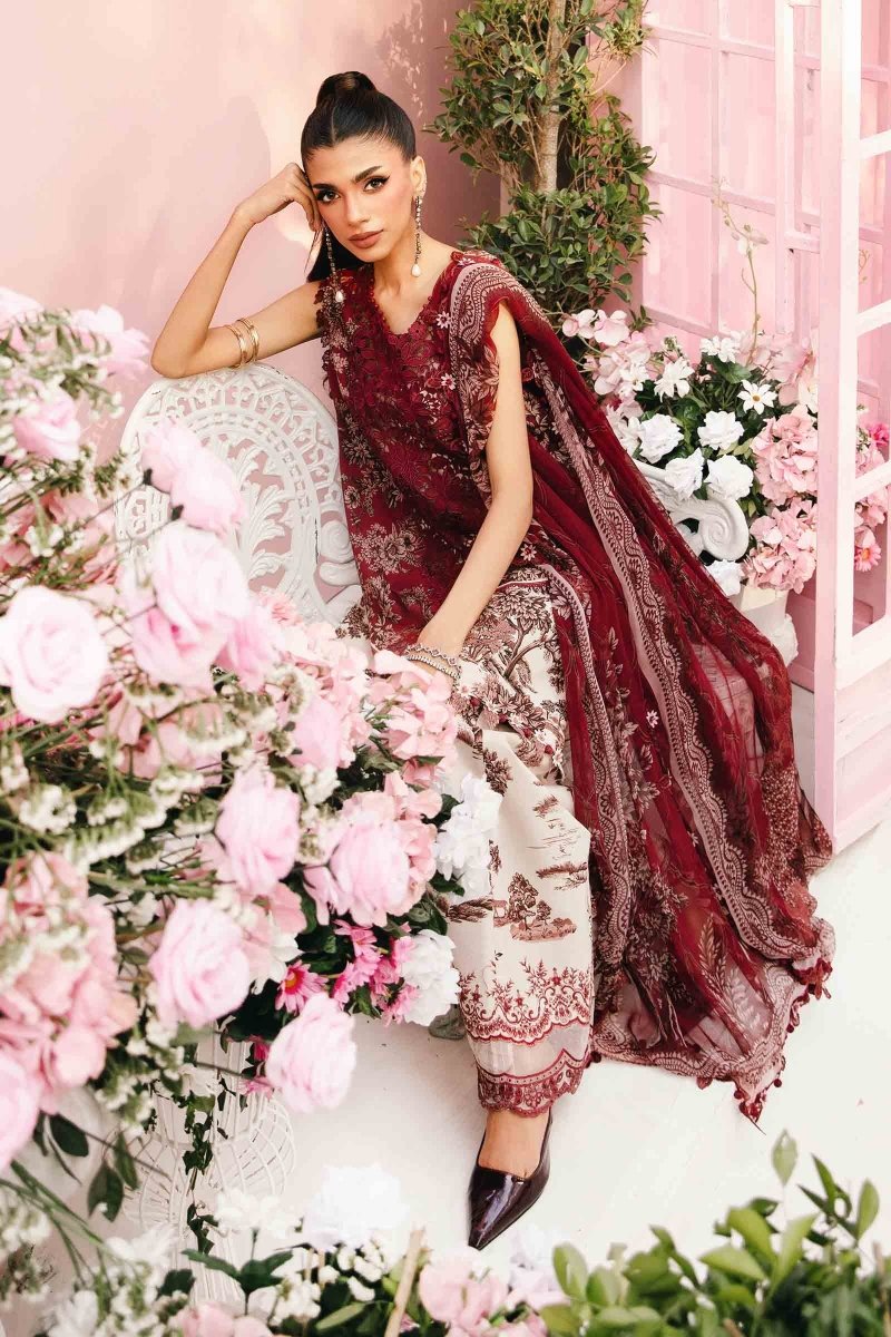 Maria. B 3 Piece Unstitched Embroidered Lawn Suit - MPT-2608-A