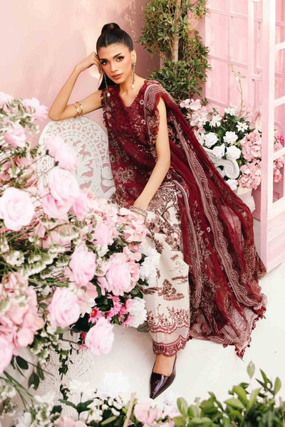Maria. B 3 Piece Unstitched Embroidered Lawn Suit - MPT-2608-A