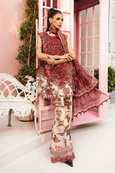 Maria. B 3 Piece Unstitched Embroidered Lawn Suit - MPT-2608-A