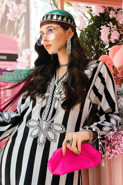 Maria. B 3 Piece Unstitched Embroidered Lawn Suit - MPT-2609-B