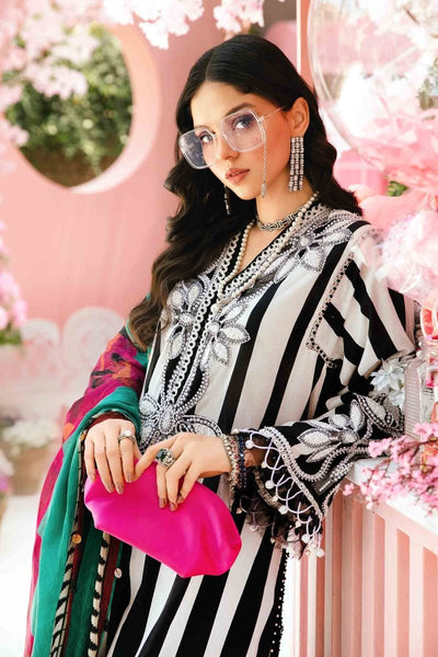 Maria. B 3 Piece Unstitched Embroidered Lawn Suit - MPT-2609-B