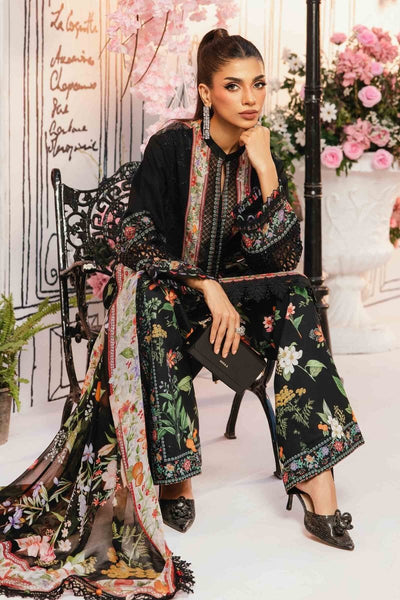 Maria. B 3 Piece Unstitched Embroidered Lawn Suit - MPT-2610-B