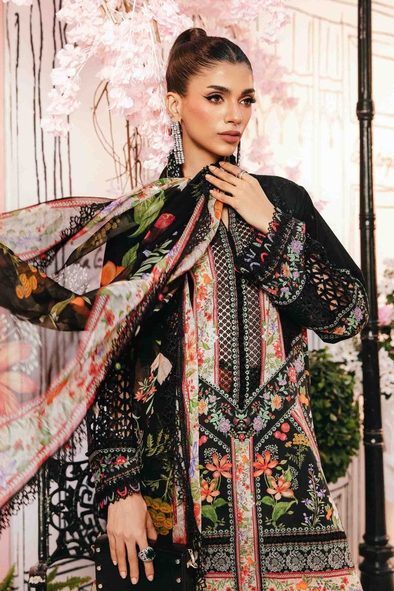 Maria. B 3 Piece Unstitched Embroidered Lawn Suit - MPT-2610-B