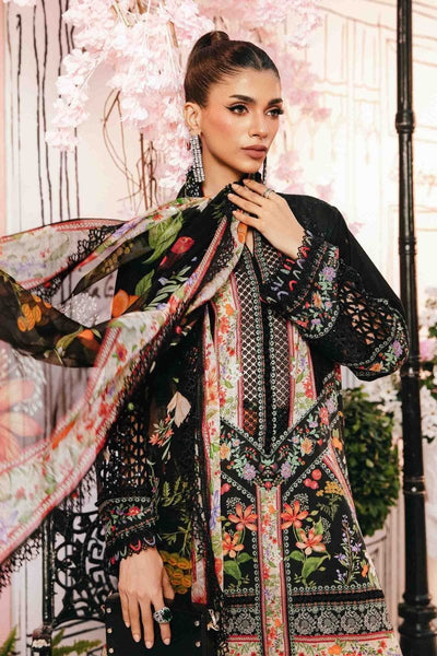 Maria. B 3 Piece Unstitched Embroidered Lawn Suit - MPT-2610-B