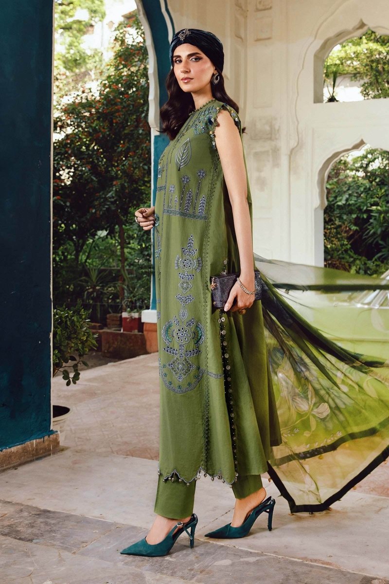 Maria. B 3 Piece Unstitched Embroidered Cambric Suit - MPT-2701-A