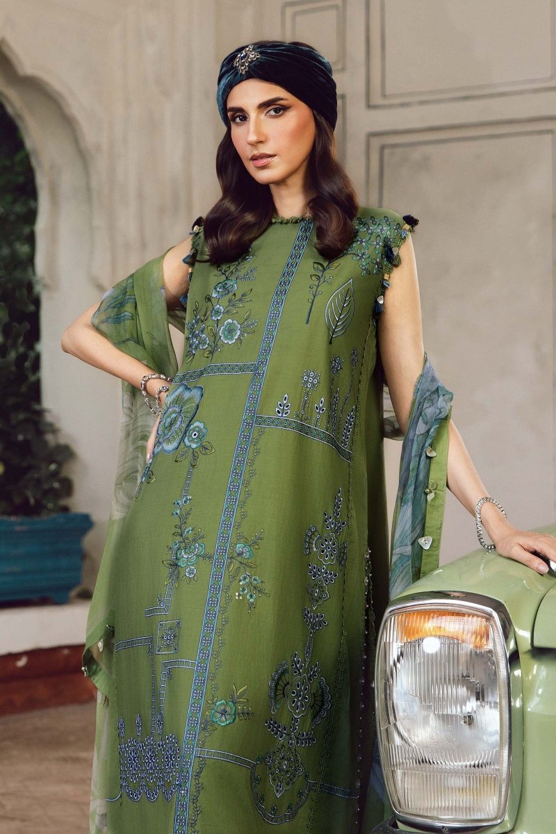Maria. B 3 Piece Unstitched Embroidered Cambric Suit - MPT-2701-A