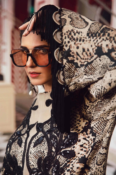 Maria. B 3 Piece Unstitched Embroidered Linen Suit - MPT-2702-B