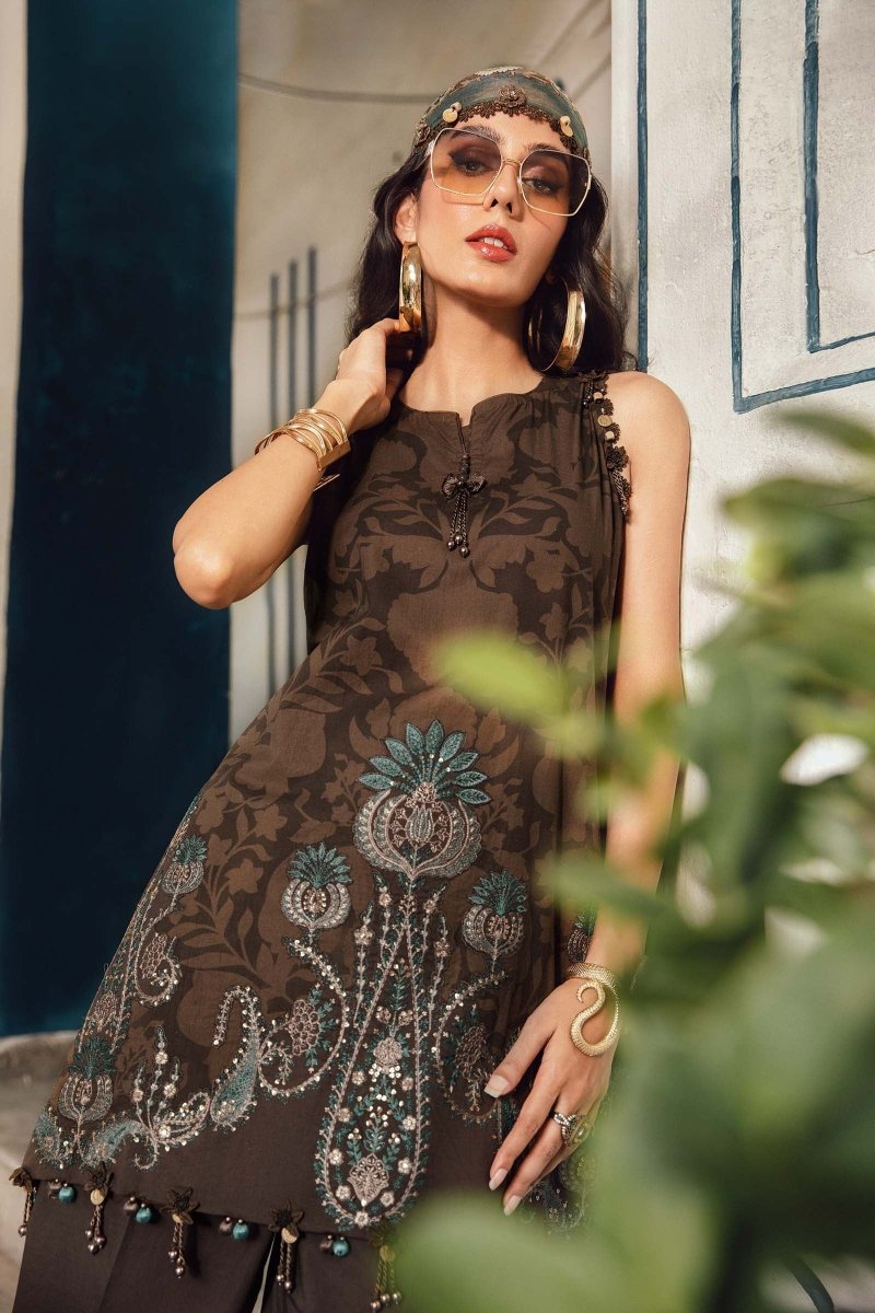 Maria. B 3 Piece Unstitched Embroidered Cambric Suit - MPT-2704-A