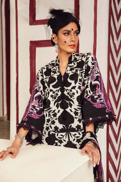 Maria. B 3 Piece Unstitched Embroidered Cambric Suit - MPT-2704-B