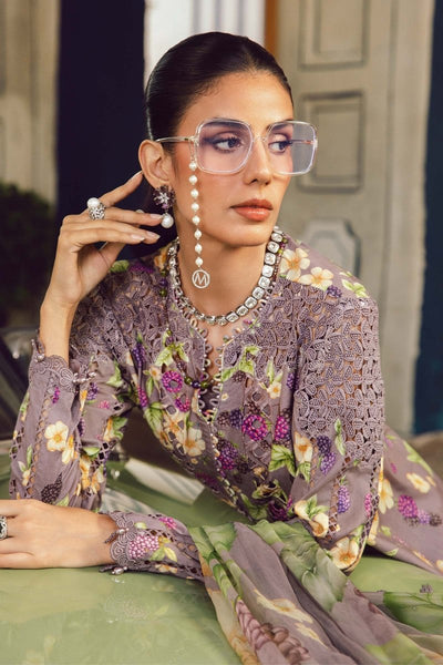 Maria. B 3 Piece Unstitched Embroidered Cambric Suit - MPT-2706-B