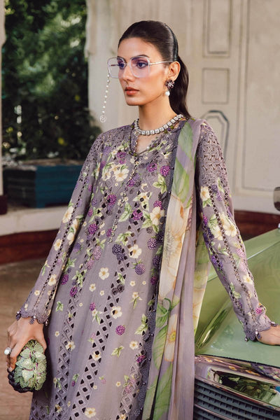 Maria. B 3 Piece Unstitched Embroidered Cambric Suit - MPT-2706-B