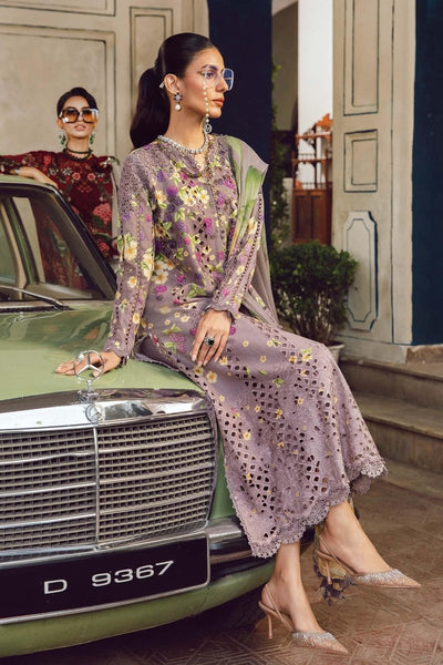 Maria. B 3 Piece Unstitched Embroidered Cambric Suit - MPT-2706-B