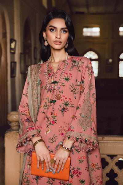 Maria. B 3 Piece Unstitched Embroidered Linen Suit - MPT-2707-A