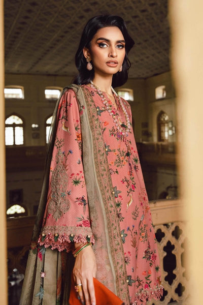 Maria. B 3 Piece Unstitched Embroidered Linen Suit - MPT-2707-A