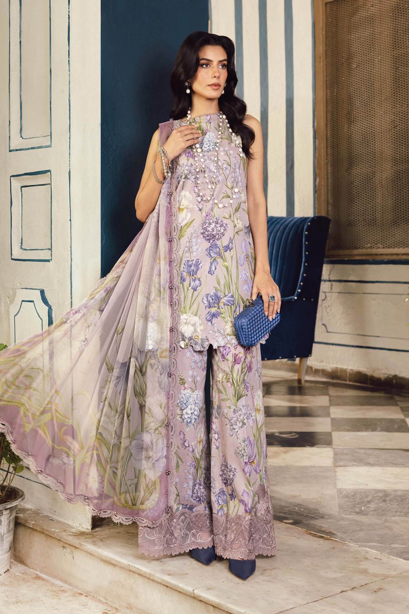 Maria. B 3 Piece Unstitched Embroidered Cambric Suit - MPT-2708-A