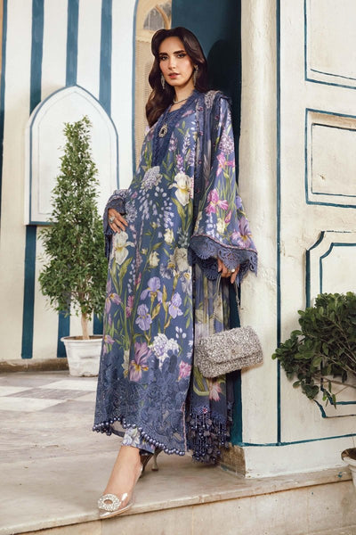 Maria. B 3 Piece Unstitched Embroidered Cambric Suit - MPT-2708-B