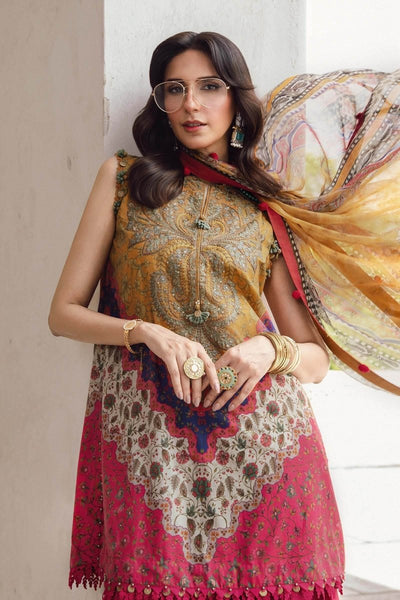 Maria. B 3 Piece Unstitched Embroidered Cambric Suit - MPT-2710-A