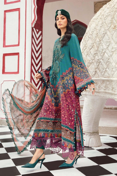 Maria. B 3 Piece Unstitched Embroidered Cambric Suit - MPT-2710-B