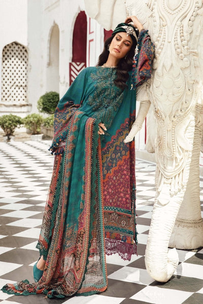 Maria. B 3 Piece Unstitched Embroidered Cambric Suit - MPT-2710-B