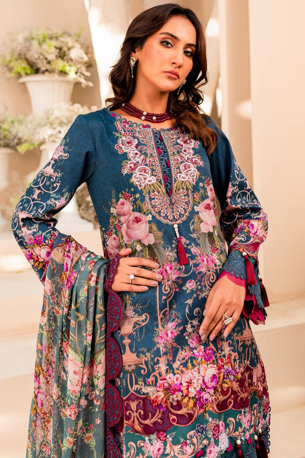 Jade Classic 3 Piece Unstitched Digital Printed Cotton Satin Suit - NWC-20307