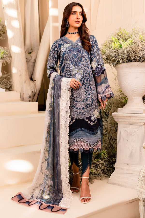 Jade Classic 3 Piece Unstitched Digital Printed Cotton Satin Suit - NWC-20328