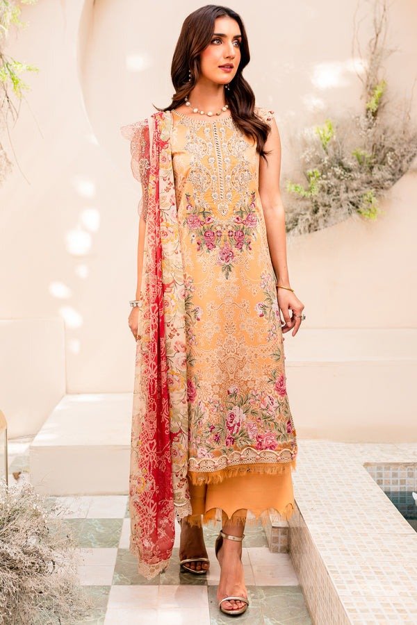 Jade Classic 3 Piece Unstitched Digital Printed Cotton Satin Suit - NWC-20331