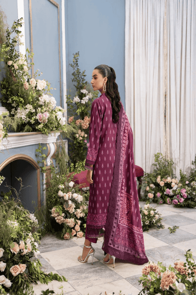 Mausummary 3 Piece Stitched Printed Linen Doria Suit - Nazanin