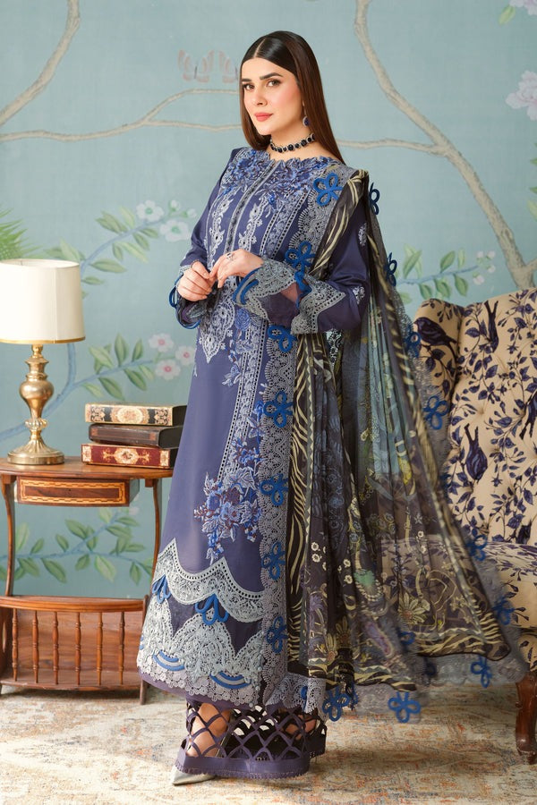Jade Classic 3 Piece Unstitched Chikan Embroidered Lawn Suit - OC-20522