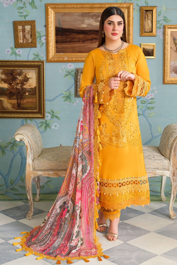 Jade Classic 3 Piece Unstitched Chikan Embroidered Lawn Suit - OC-20523