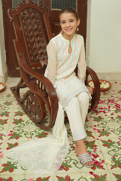 Ochre Clothing Stitched Kid’s Chiffon Embroidered 3 Pc Suit - OFW-EM-33